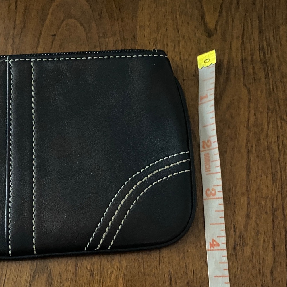 Coach Dark Brown Black Slightly Metallic Wristlet Clutch - Picture 5 of 5